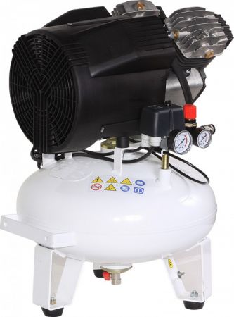 Remeza КМ-24.VS204 - Стоматологический безмасляный компрессор для 2-х стоматологических установок, без осушителя, с ресивером 24 л, 165 л/мин