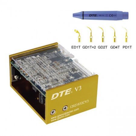 Woodpecker DTE-V3 - встраиваемый ультразвуковой скалер, съемный автоклавируемый наконечник, 5 насадок в комплекте 