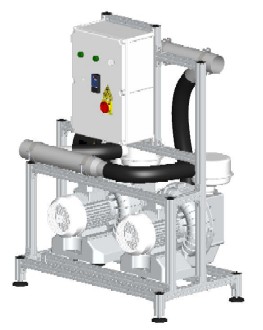 Cattani Maxi-Jet 2S х 2 - аспиратор стоматологический на 30 установок, до 45 м, алюминивая рама, контрольная панель, инвертор.