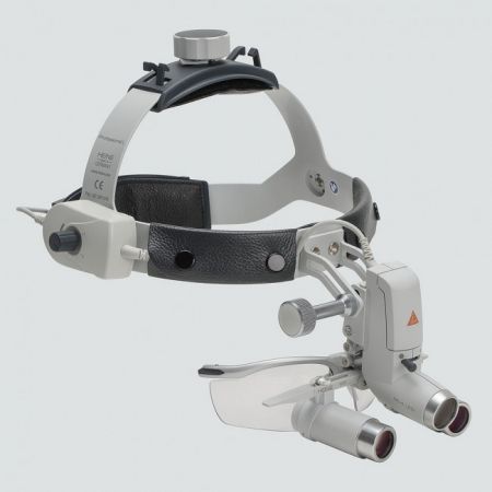 Heine ML4 LED HRP 6x - налобный светодиодный осветитель ML4 LED в комплекте с бинокулярными лупами HRP 6x и защитным щитком S-Guard